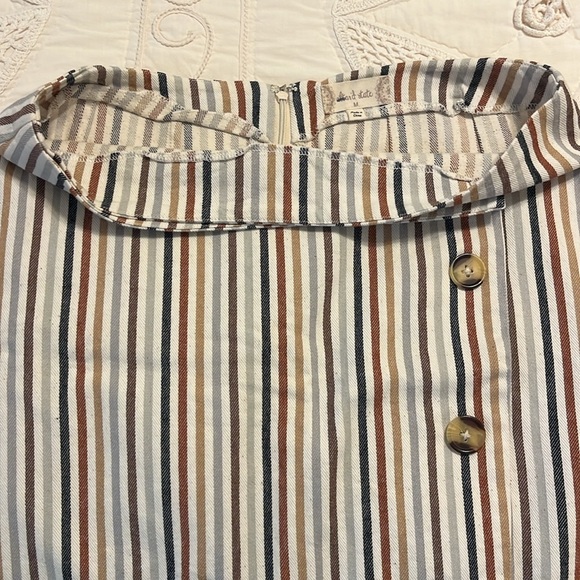 altar’d state women’s size medium 100% cotton striped mini skirt with buttons. - Picture 3 of 4